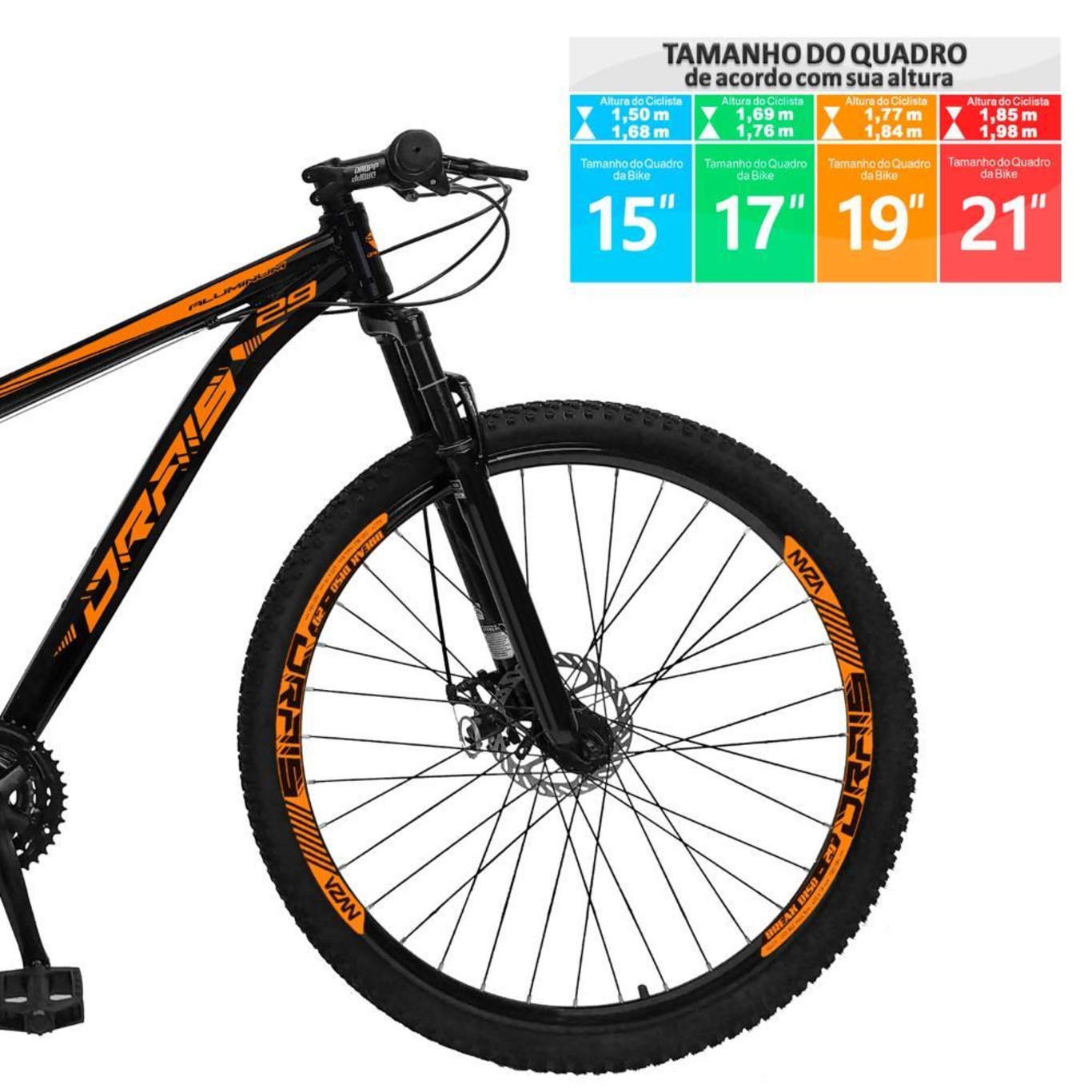 Bicicleta Drais 29 - Freio Hidráulico MTB Aluminio - Câmbios Shimano - 24V - Suspensão com Trava - Foto 5