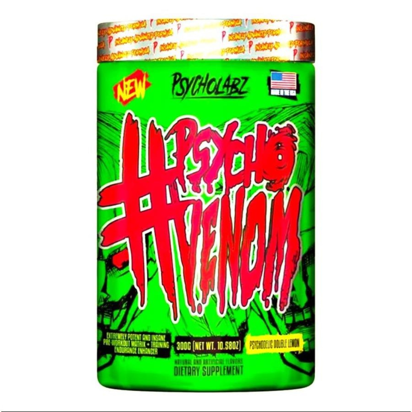 Pré Treino Psycholabz Psycho Venom em Pó - Limão - 300g - Foto 1