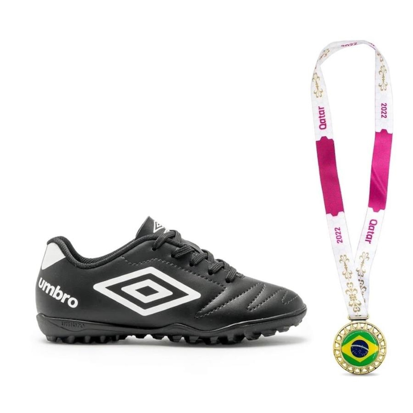 Chuteira Society Umbro Class 2.2 Jr - Infantil + Medalha Premium Copa Qatar 2022 - Foto 4