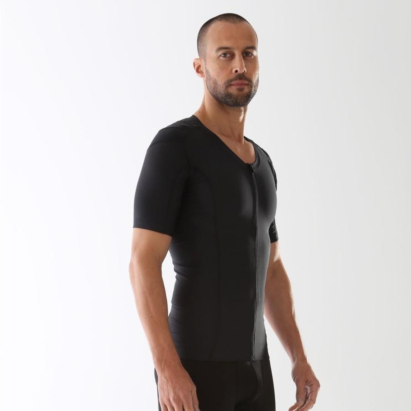 Camiseta Postural AlignMed Brasil Posture Shirt com Zipper - Masculina - Foto 4