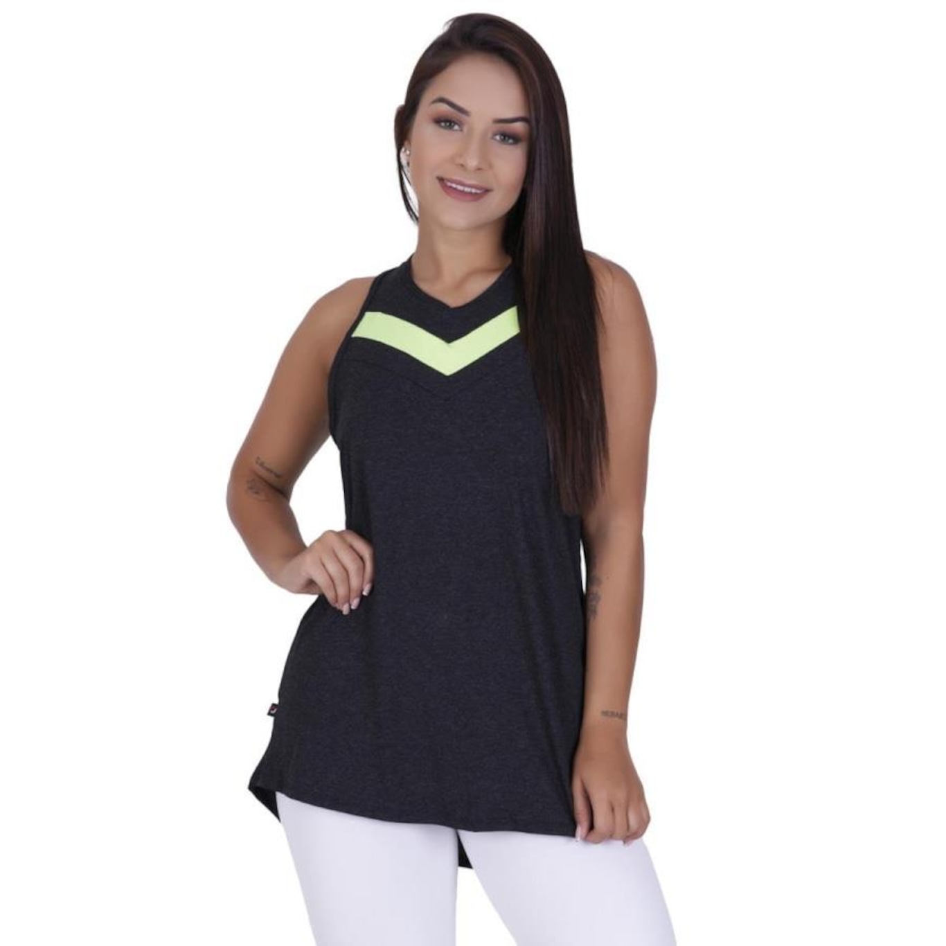 Camiseta Regata Orbis Fitness Recortes - Feminina - Foto 1