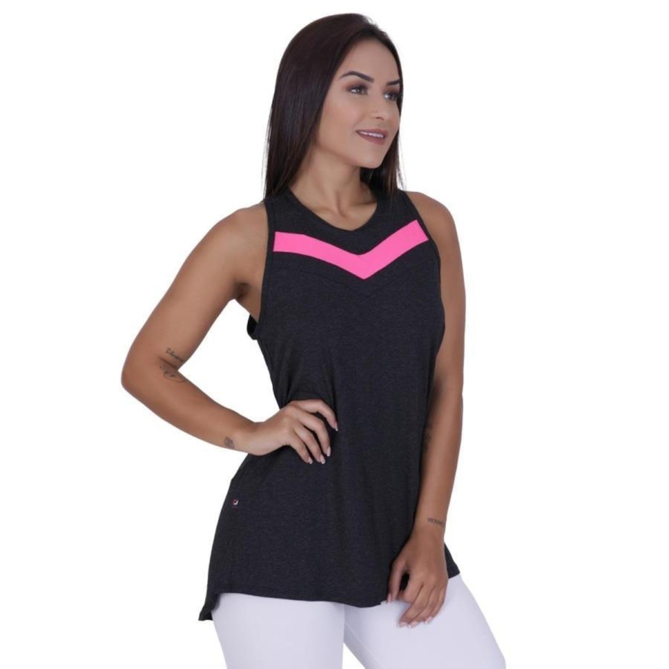 Camiseta Regata Orbis Fitness Recortes - Feminina - Foto 1