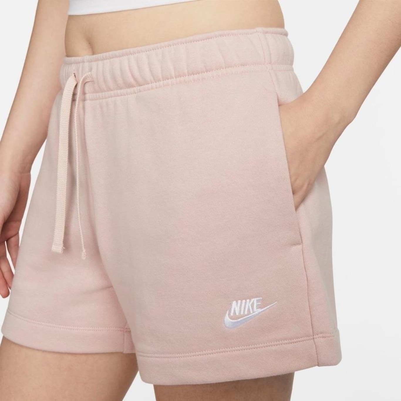 Pink fleece hot sale nike shorts