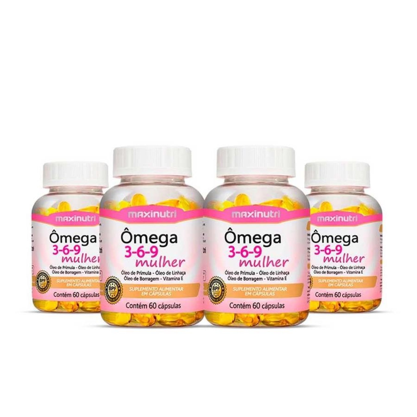 Kit 04 Ômega 369 Mulher Maxinutri 60 Cápsulas Centauro