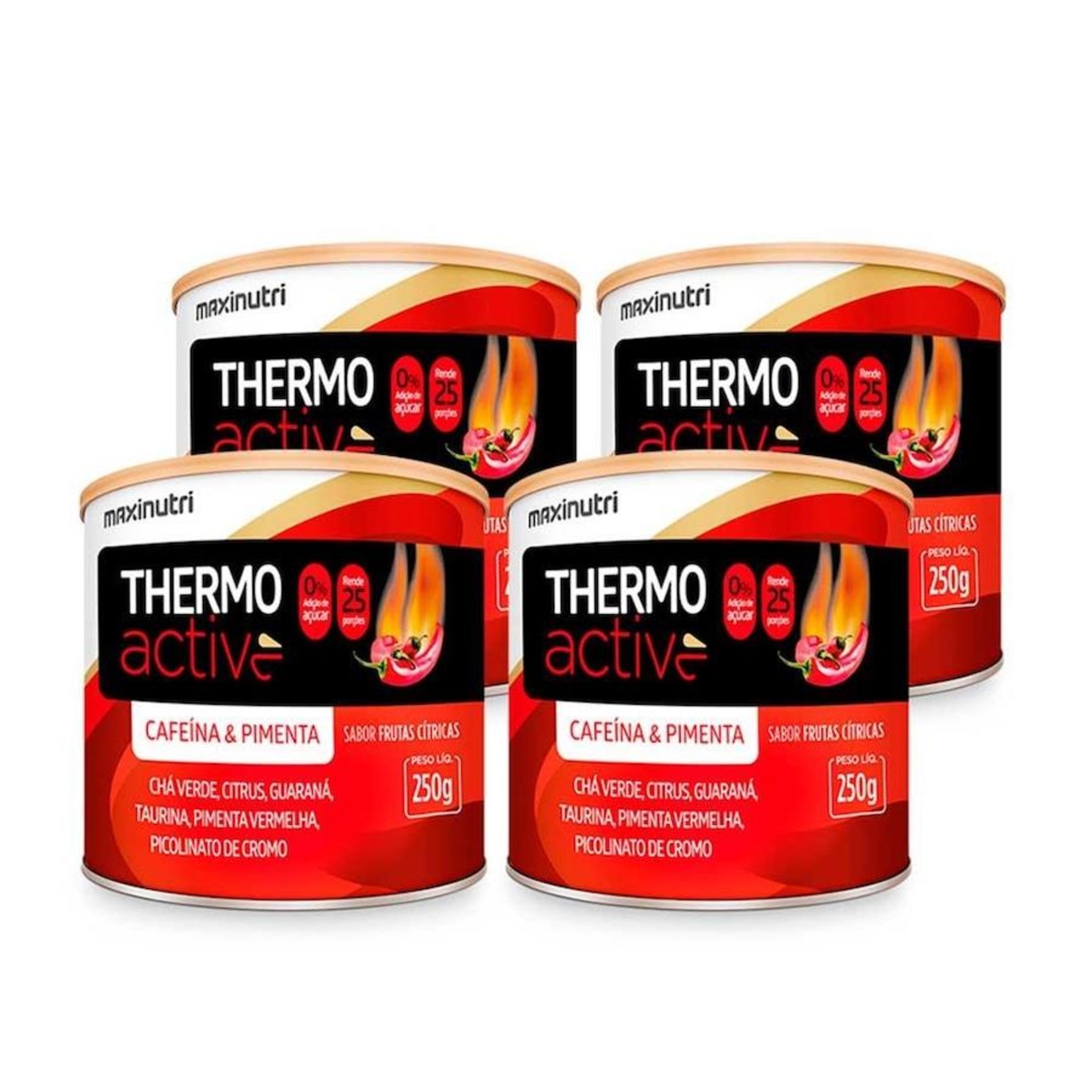 Kit Thermo Active Lata Maxinutri - Frutas Cítricas - 250g - 4 Unds ...