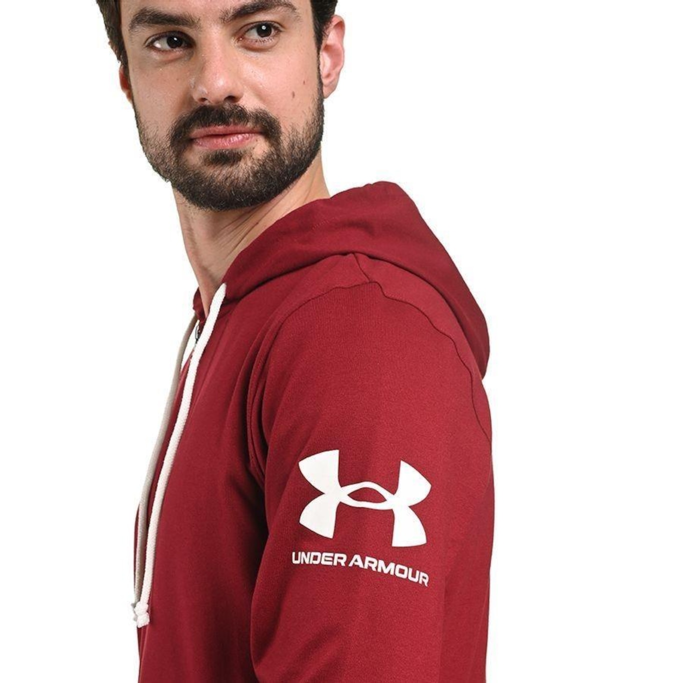 Blusão de Moletom Under Armour Rival Terry Fz Hd - Masculino - Foto 5