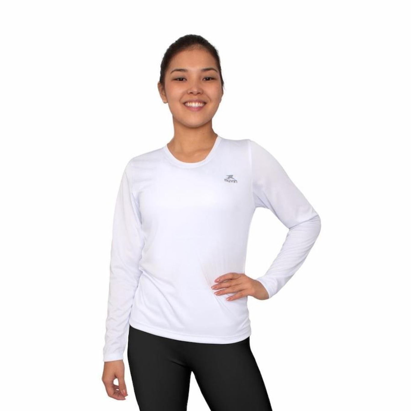 Camiseta Muvin Dry Basic LS Manga Longa FPS50 - Feminino - 3 Unds - Foto 2