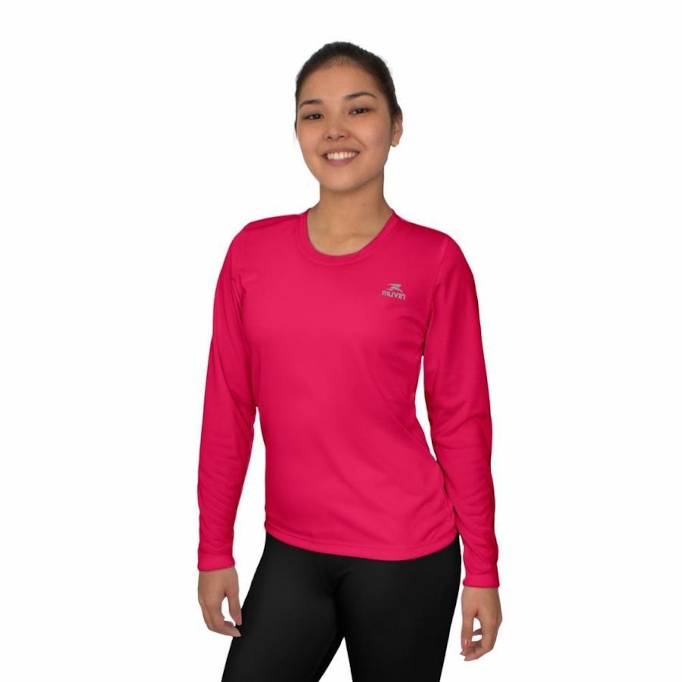 Camiseta Muvin Dry Basic LS Manga Longa FPS50 - Feminino - 3 Unds - Foto 2