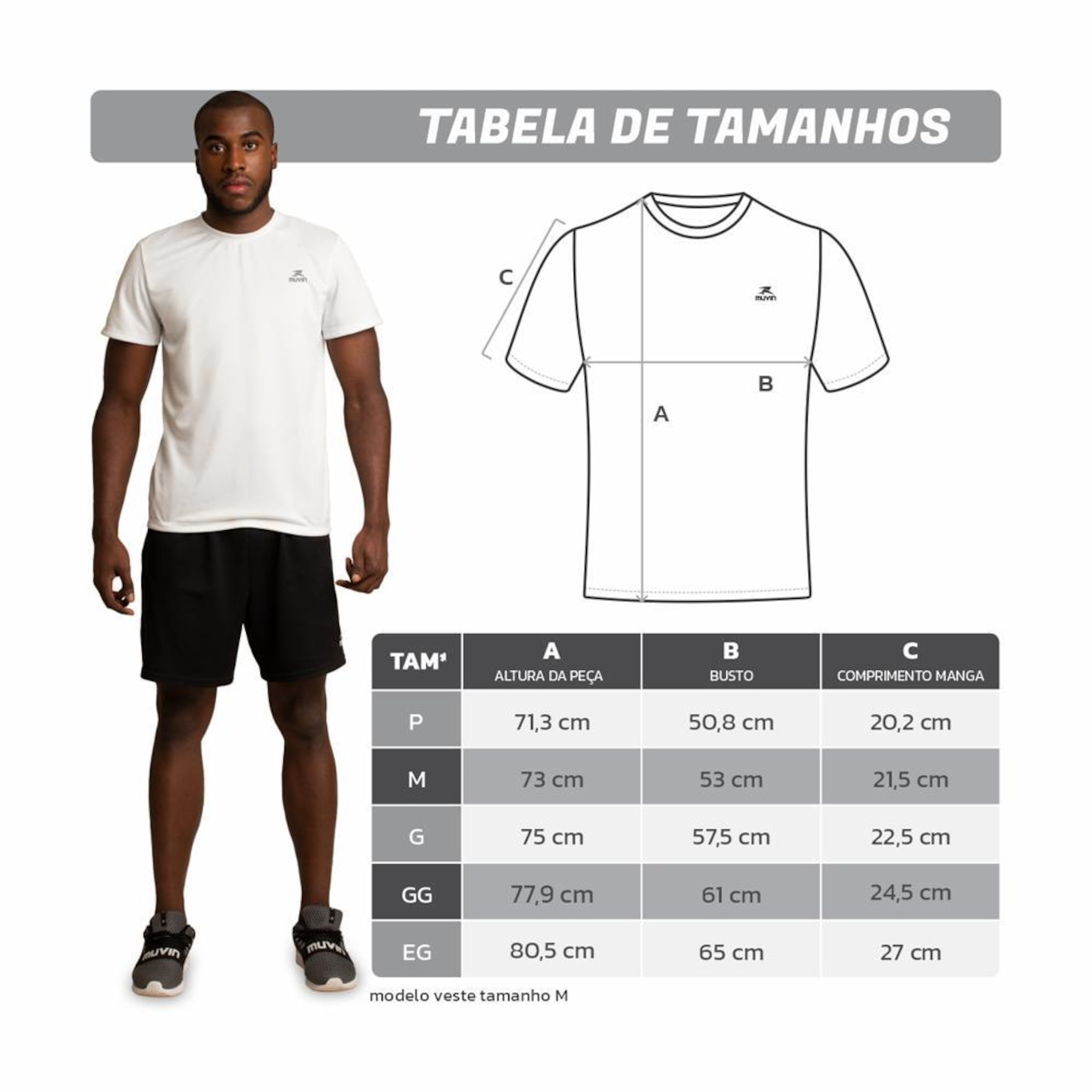 Camiseta Muvin Dry Basic SS FPS50 - Masculino - 3 Unds - Foto 5