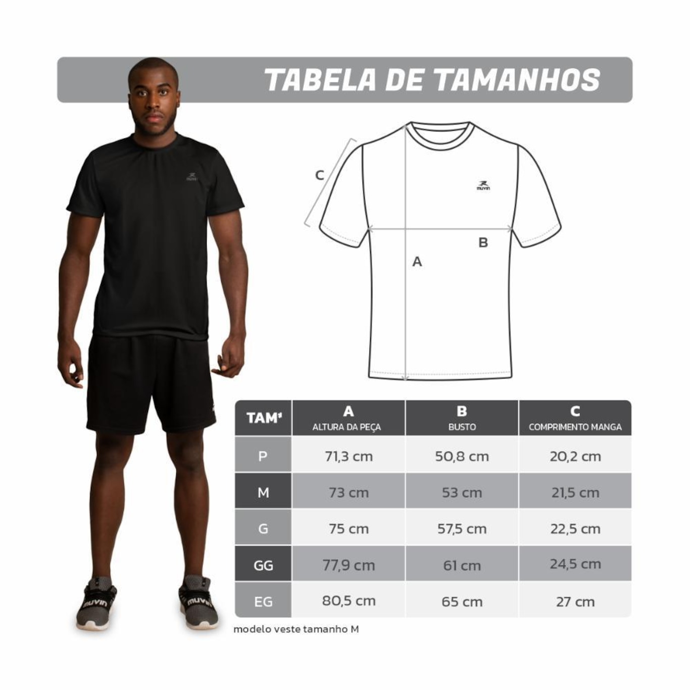 Camiseta Muvin Dry Basic SS FPS50 - Masculino - 3 Unds - Foto 5