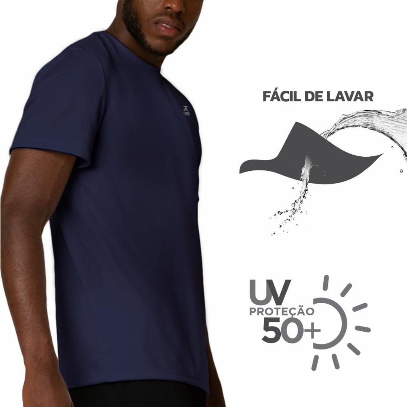 Camiseta Muvin Dry Basic Ss Fps50 - 5 Unidades - Masculina - Foto 6