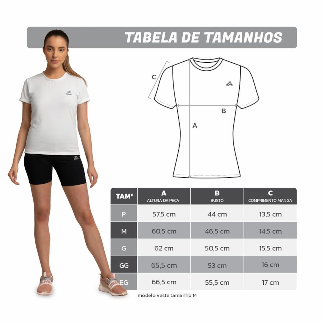 Camiseta Muvin Dry Basic Ss Fps50 - 3 Unidades - Feminina - Foto 5