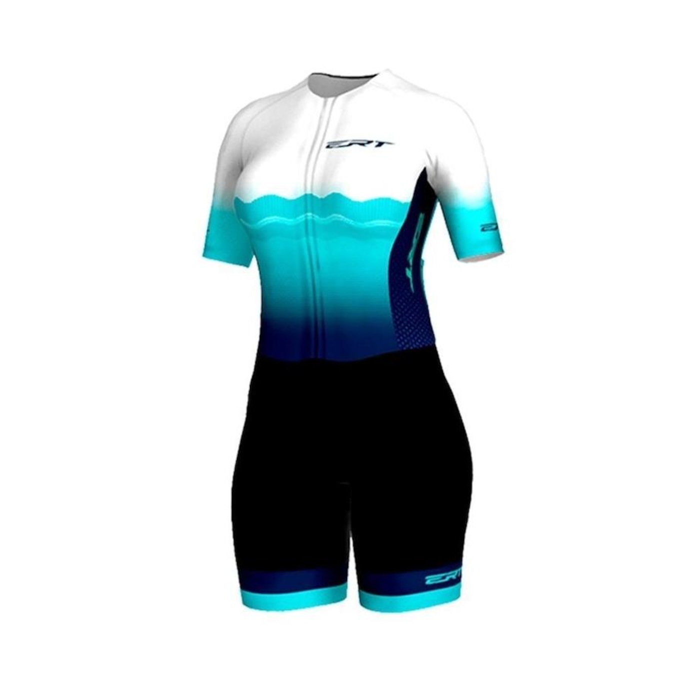 Macaquinho de Ciclismo ERT New Elite Blue Waves - Feminino - Foto 1