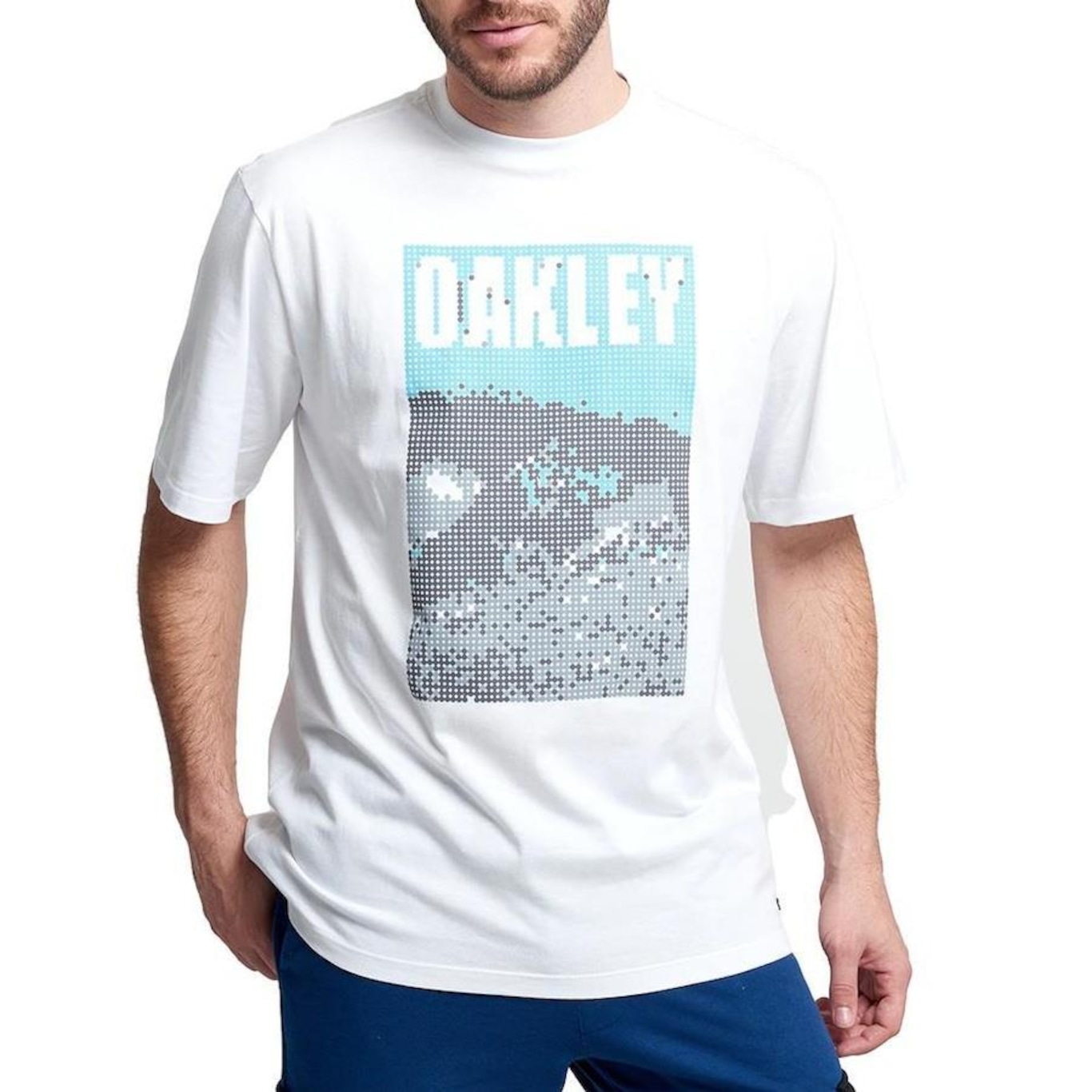 Camiseta Oakley Travel World Wide Tee Manga Curta Masculina Branco