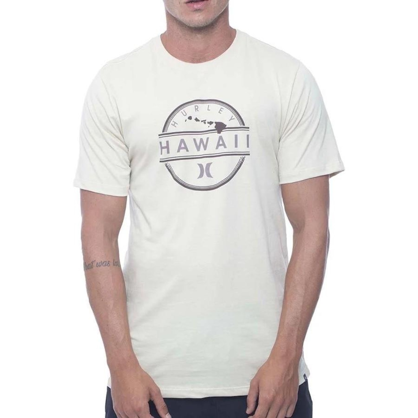 Camiseta Hurley Hawaii Oversize - Masculina Areia - Foto 1