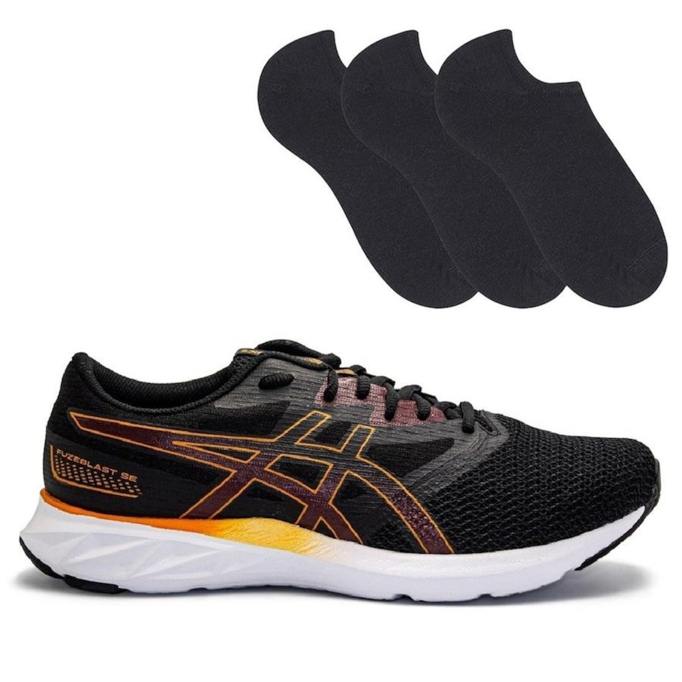 Tênis Asics Fuzeblast Se + 3 Pares de Meias - Masculino - Foto 1