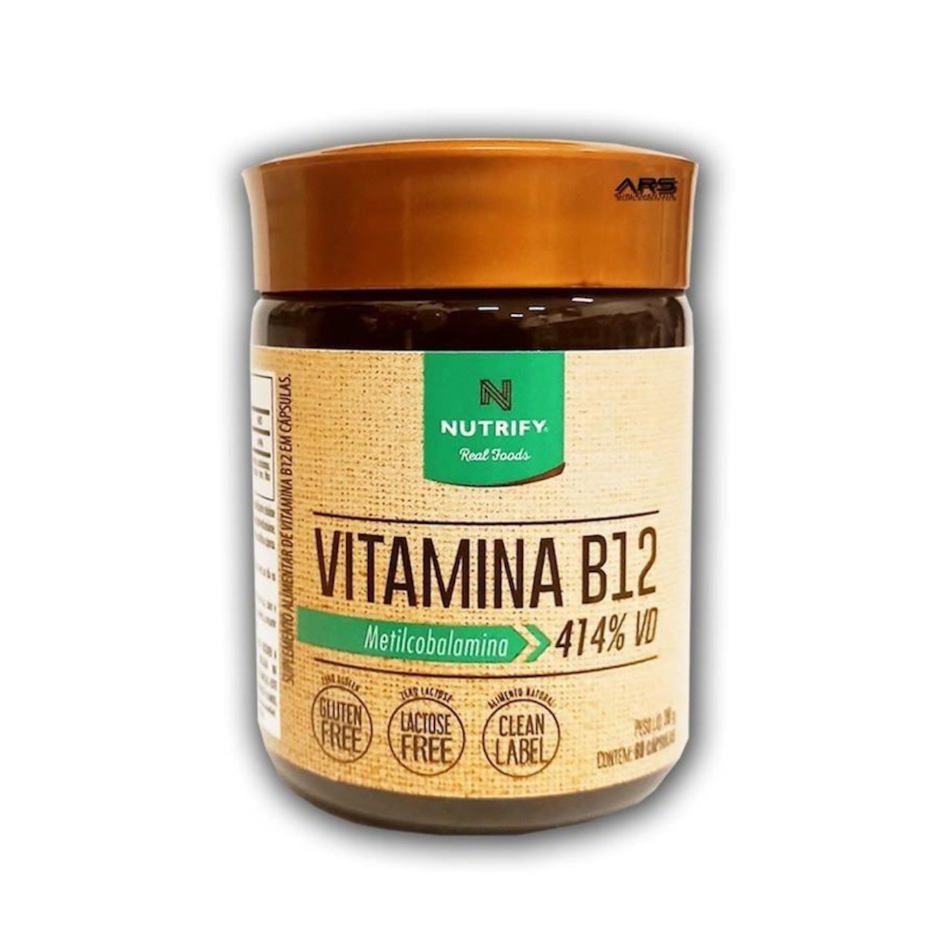 Vitamina B12 Metilcobalamina Nutrify Vegana - 60 Capsulas - Foto 1