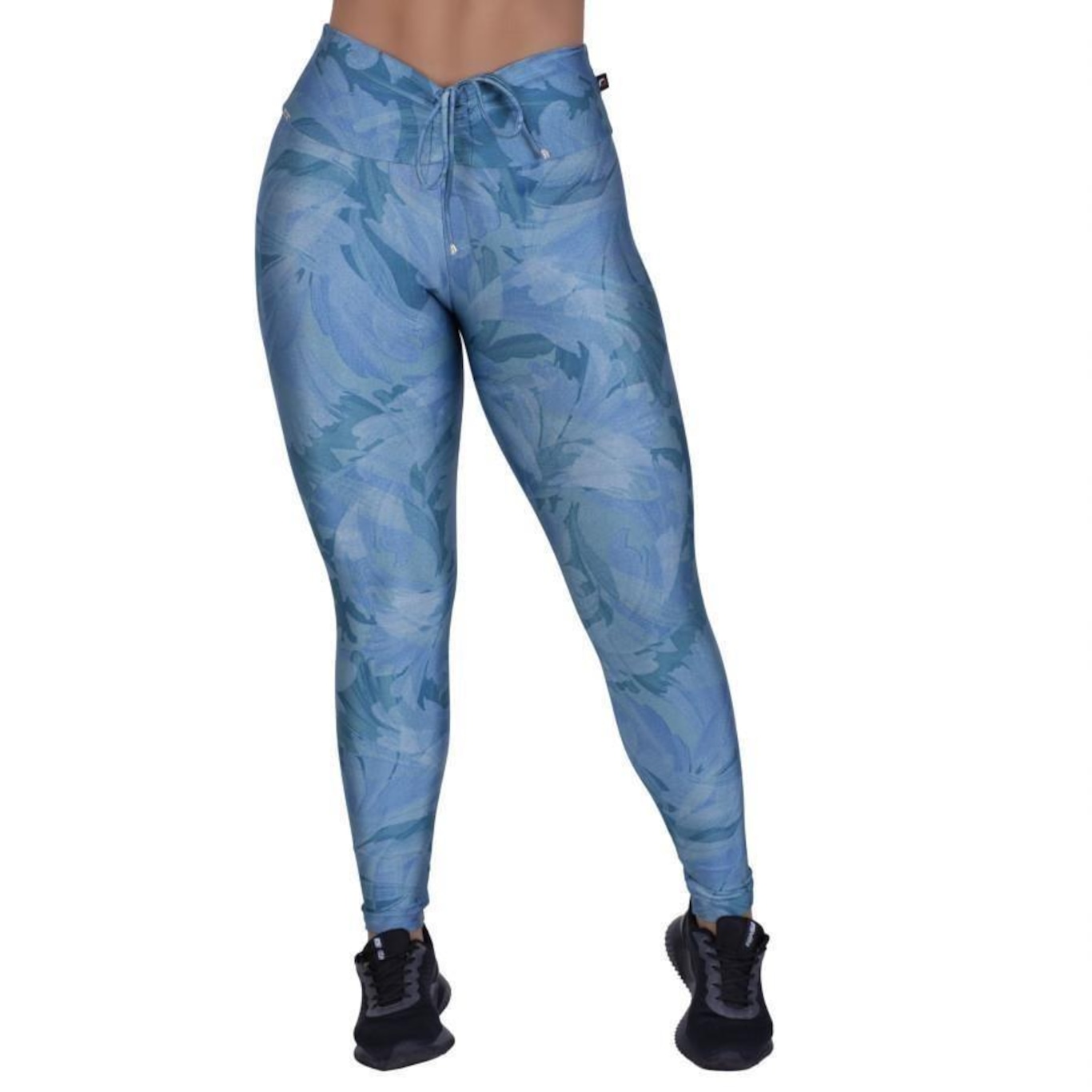 Calça Legging Fitness Orbis Fusô Cirrê Estampado Cós Alto - Feminina - Foto 1