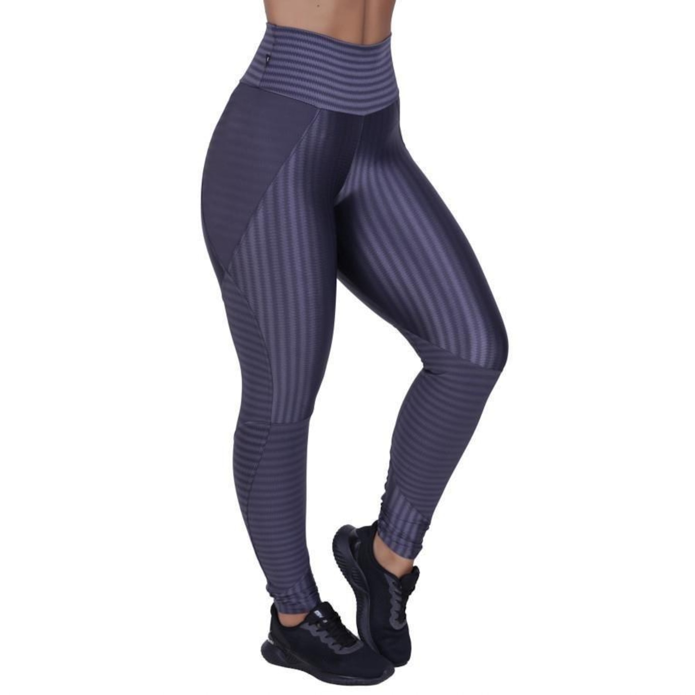 Calça Legging Fitness Orbis Cirrê 3D Recortes Cós Alto - Feminina - Foto 1