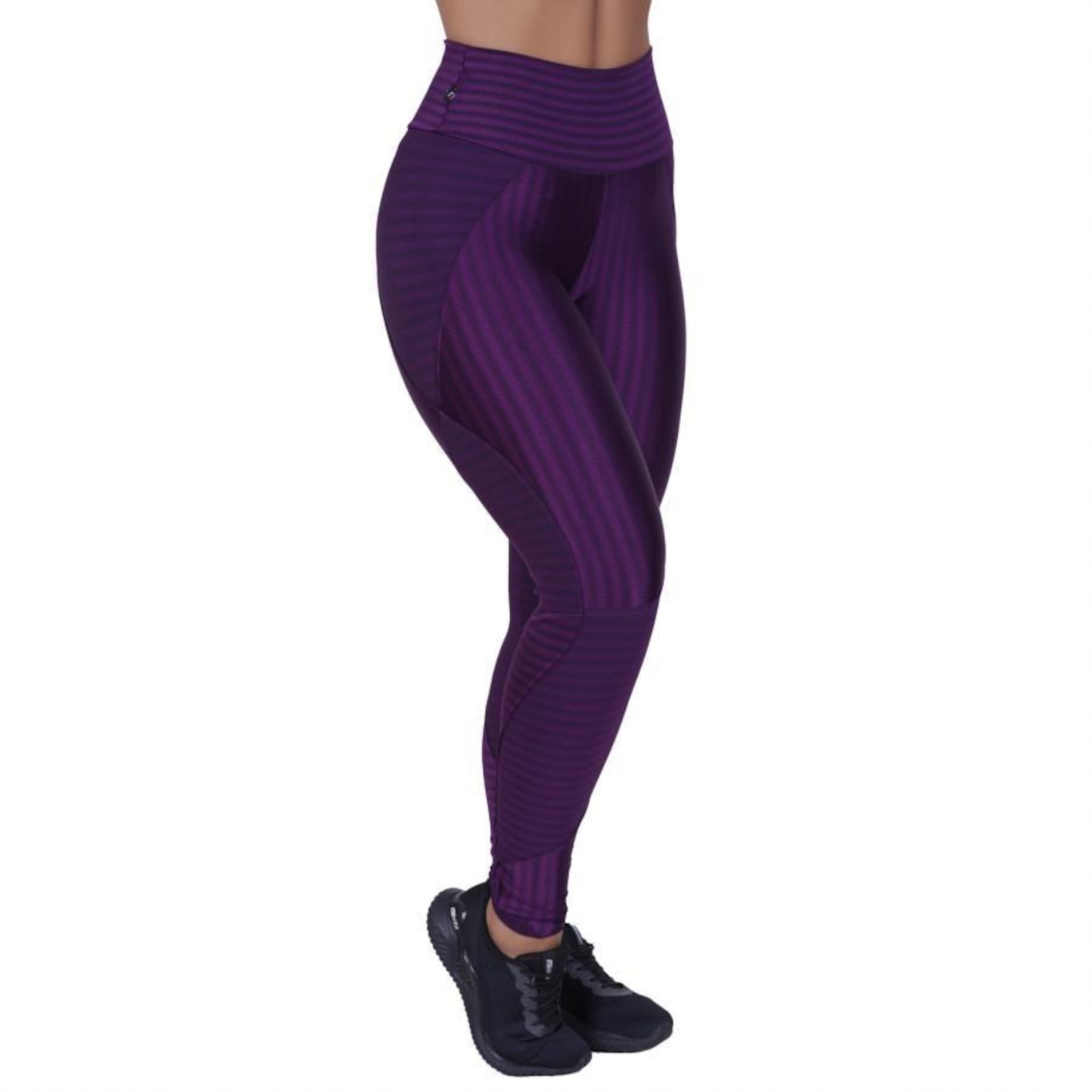 Calça Legging Fitness Orbis Cirrê 3D Recortes Cós Alto - Feminina - Foto 1