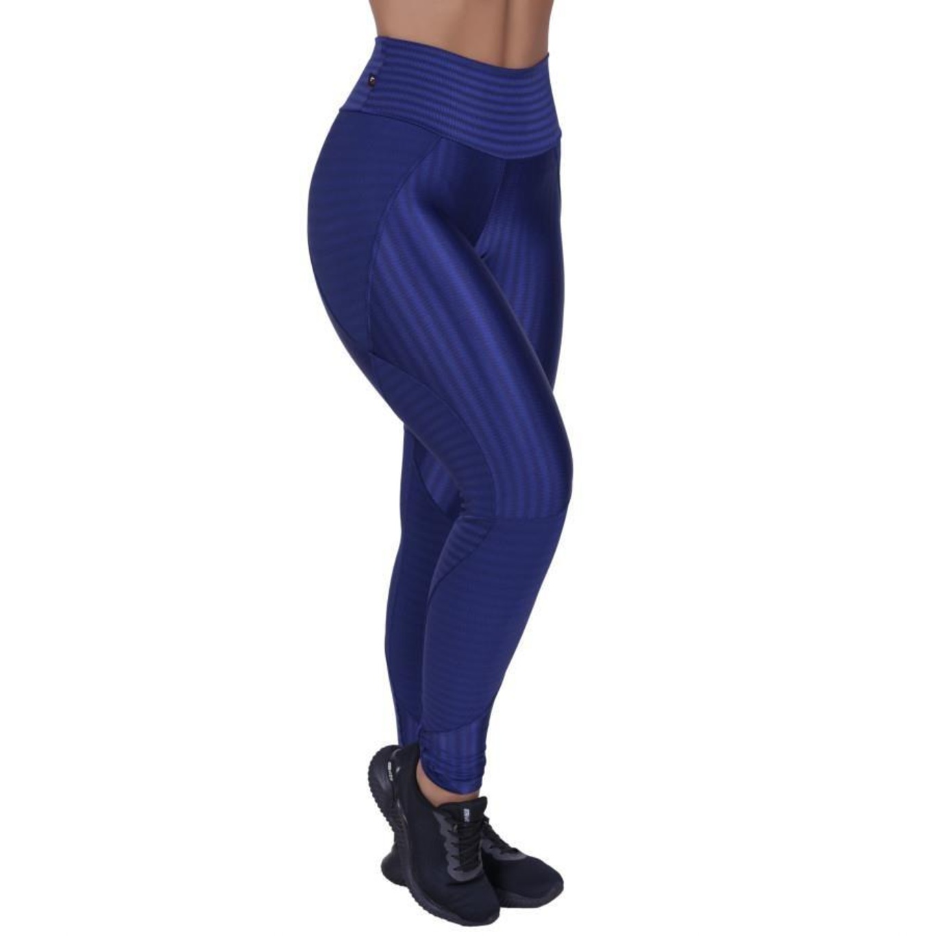 Calça Legging Fitness Orbis Cirrê 3D Recortes Cós Alto - Feminina - Foto 1