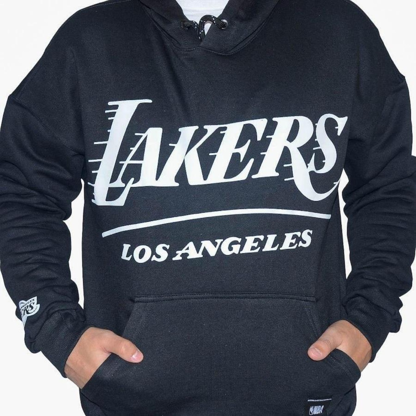 Blusão de Moletom com Capuz NBA Los Angeles Lakers Canguru - Masculino - Foto 3