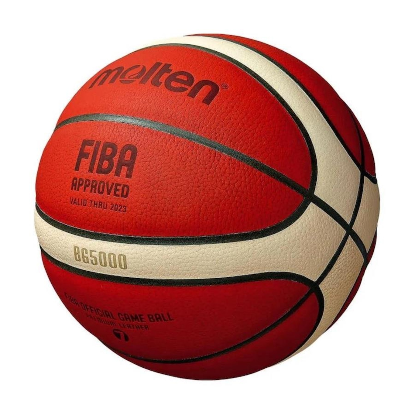 Bola de Basquete Molten BG5000 Basketball em Couro FIBA Approved T7