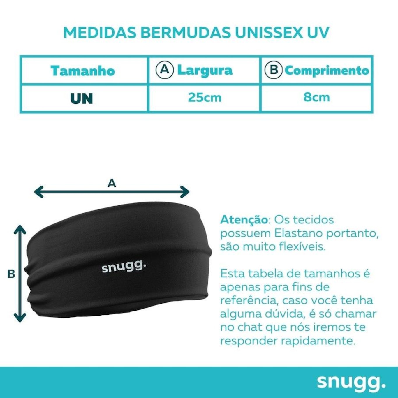 Faixa de Cabelo Snugg Wear Headband Elástica Proteção Uv50+ - Adulto - Foto 2