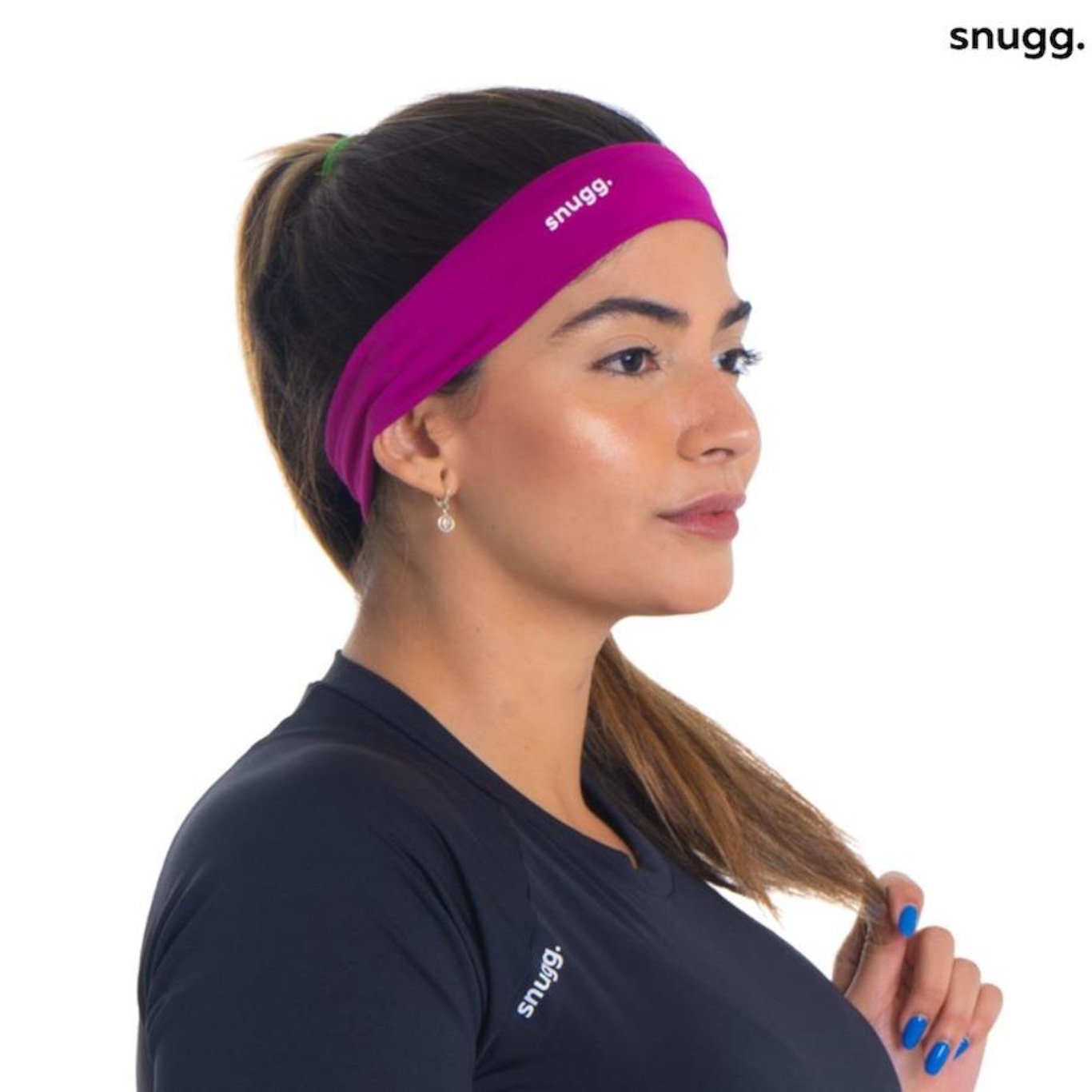 Faixa de Cabelo Snugg Wear Headband Elástica Proteção Uv50+ - Adulto - Foto 1