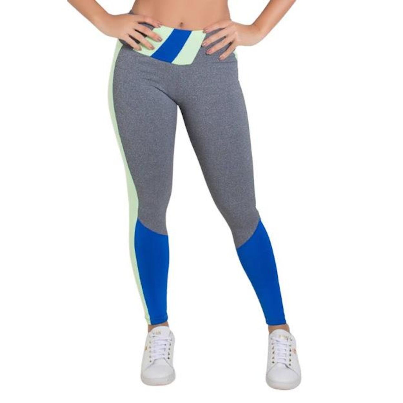 Calça Legging Kaisan Mescla com Detalhe no Cós e Perna Duas Cores | Centauro