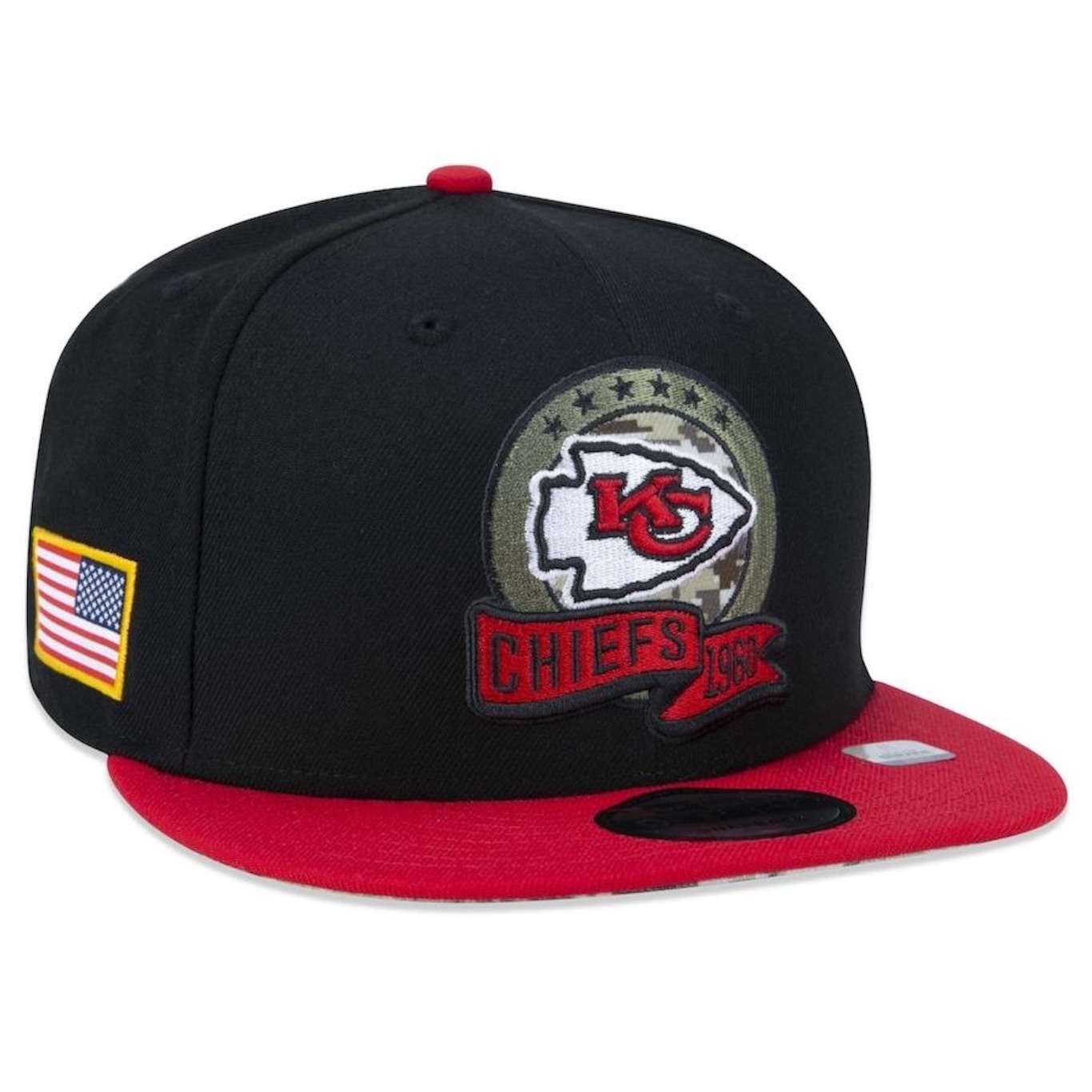 Boné Aba Reta New Era 9Fifty Kansas City Chiefs Salute To Service 2022 - Snapback - Adulto - Foto 1