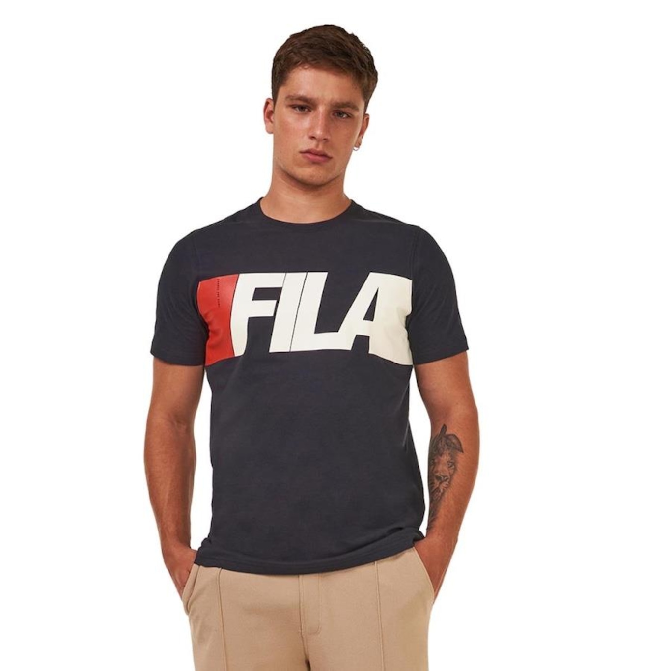 Camiseta Fila Italic Lifestyle - Masculina - Foto 2