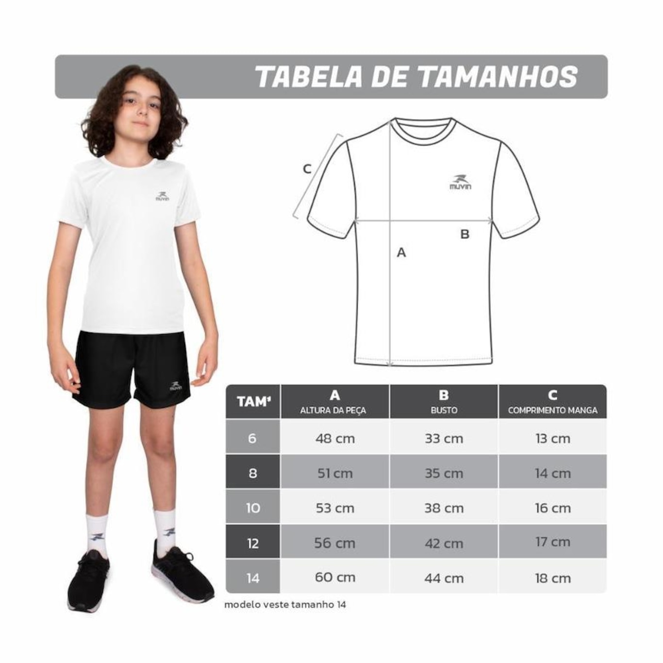 Camiseta Muvin Dry Basic Proteção FPS50 SS - Infantil - Foto 3