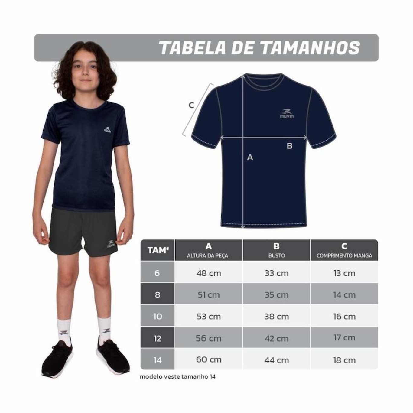 Camiseta Muvin Dry Basic Proteção FPS50 SS - Infantil - Foto 3