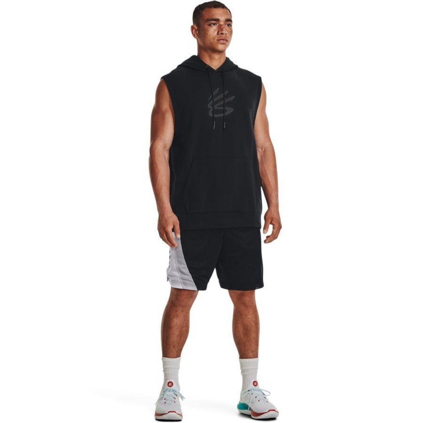 Camiseta Regata Under Armour Curry Fleece Slvls Hoodie - Masculina - Foto 3