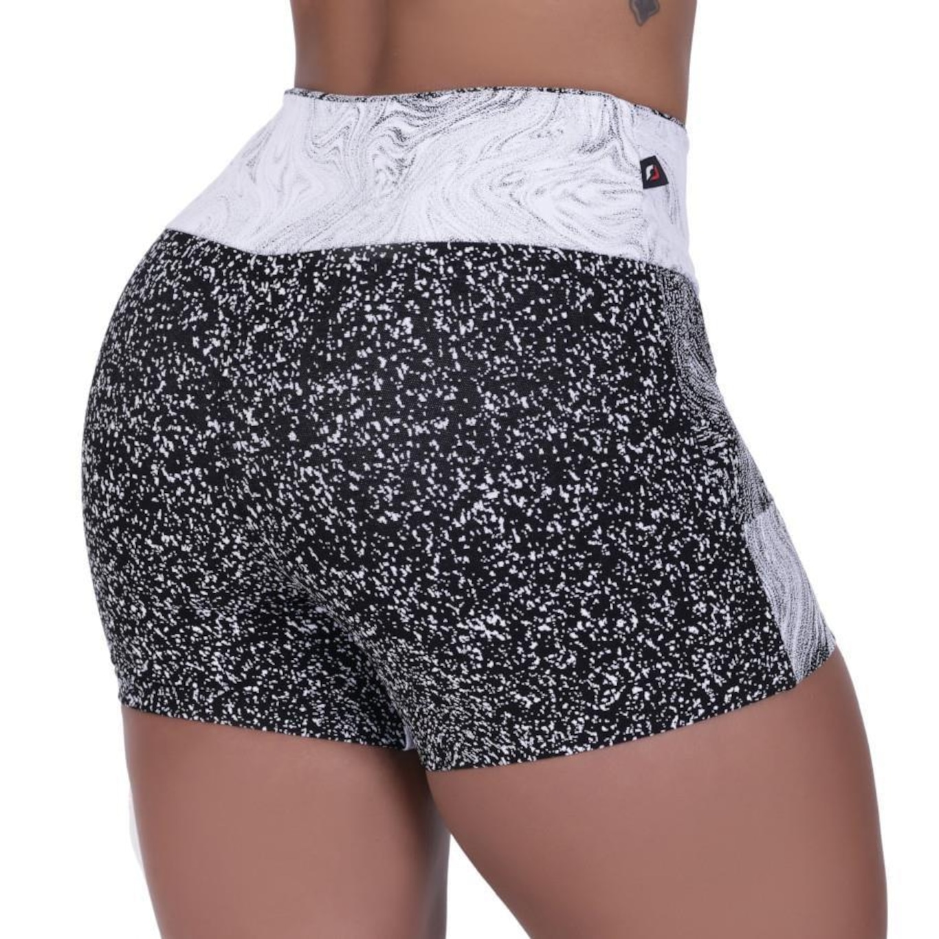 Shorts Orbis Fitness Jacquar degrade Cintura Alta - Feminino - Foto 3