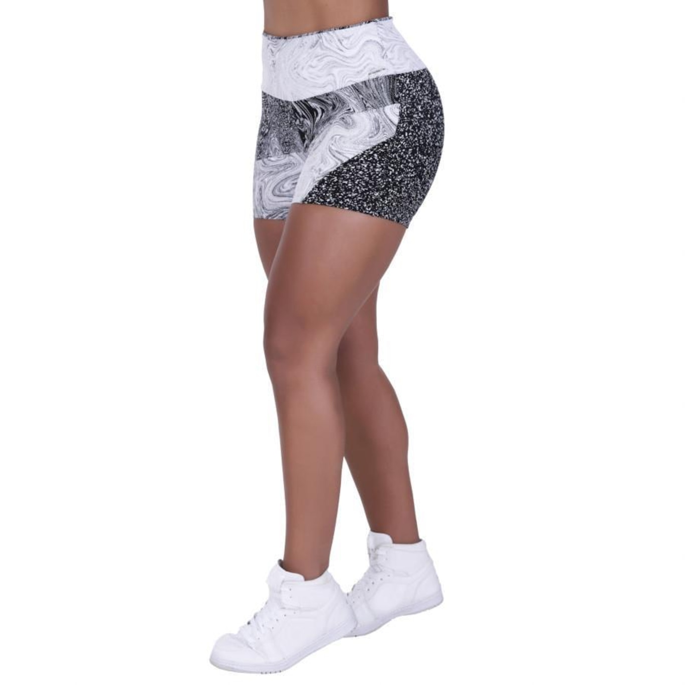 Shorts Orbis Fitness Jacquar degrade Cintura Alta - Feminino - Foto 5