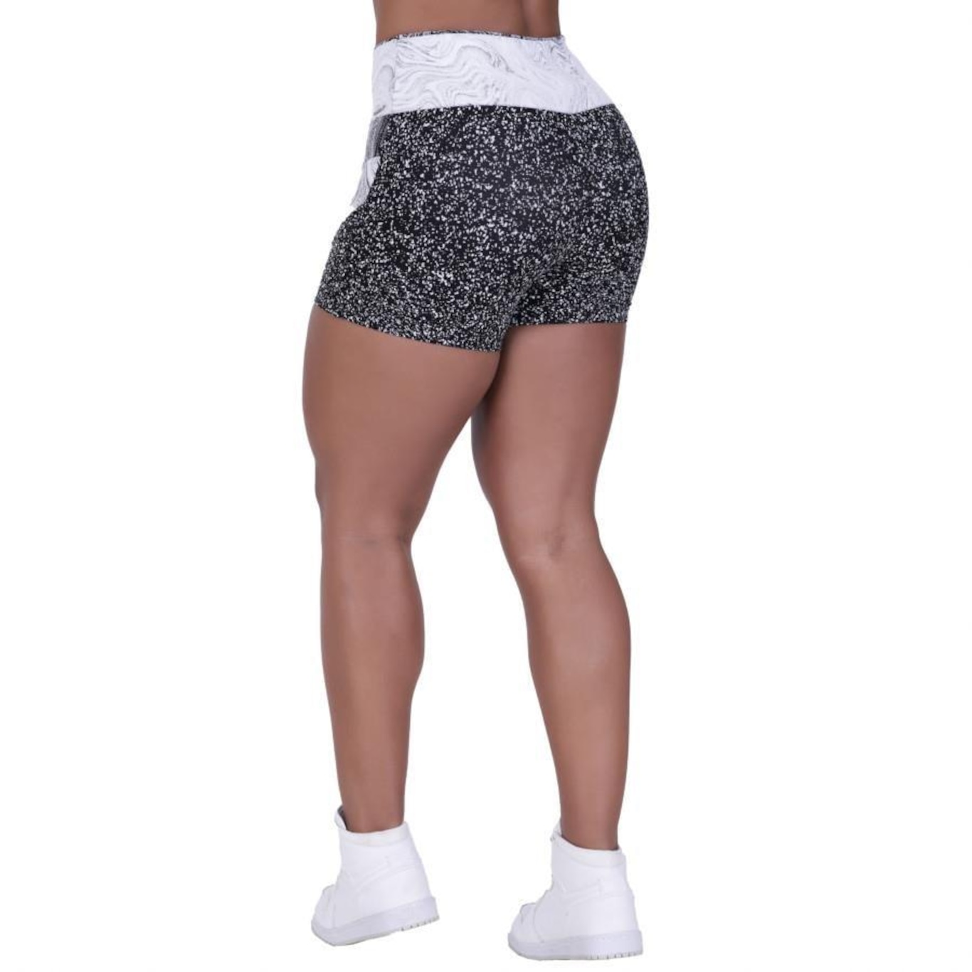 Shorts Orbis Fitness Jacquar degrade Cintura Alta - Feminino - Foto 6