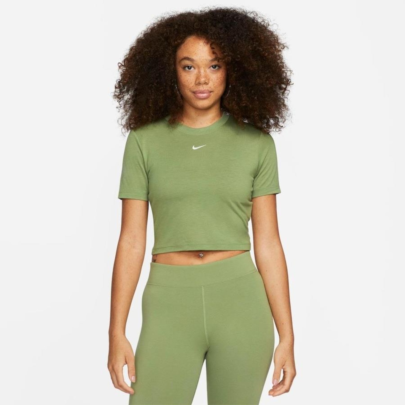 Green nike cheap crop top