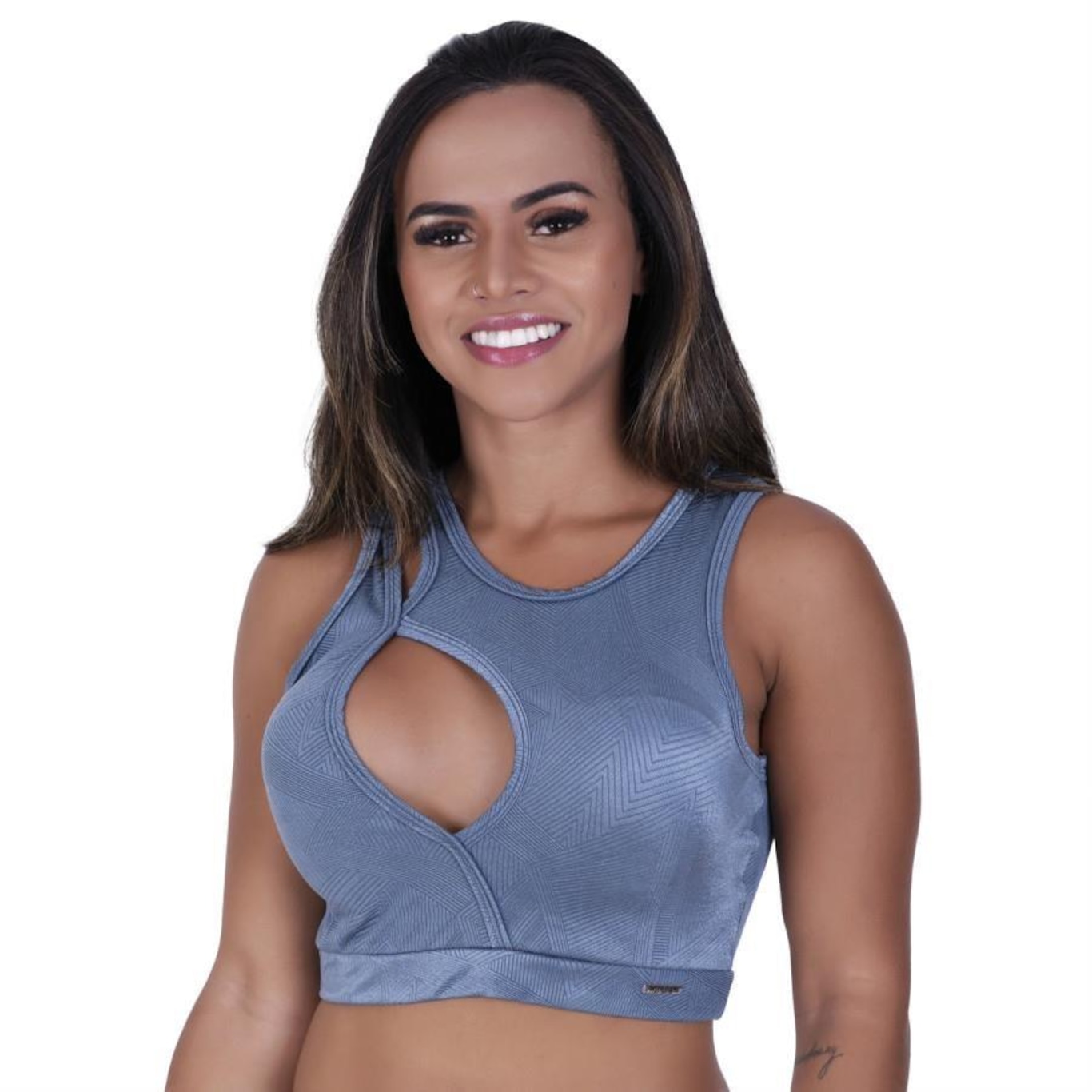 Top Fitness Cropped com Bojo Orbis Helo - Adulto - Foto 1