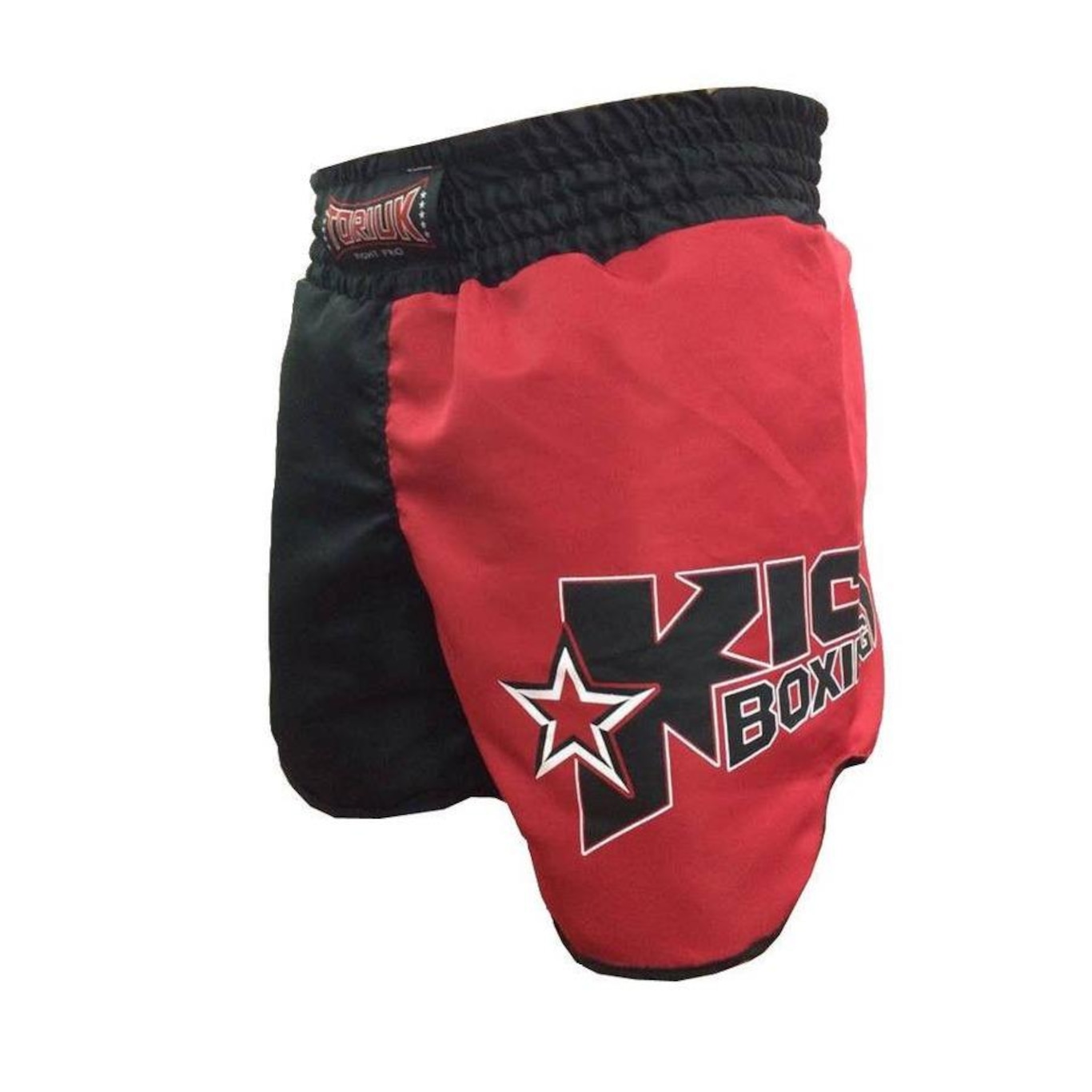 Calção Short Kickboxing Starfighter- Cavado Preto/Verm Toriuk - Foto 1