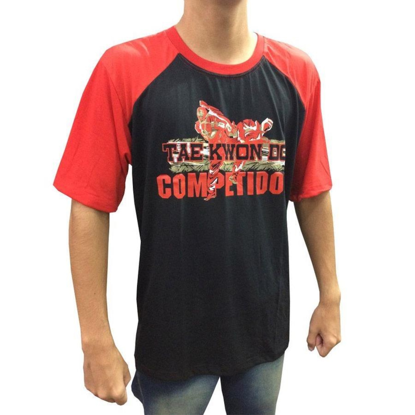 Camisa Camiseta Taekwondo Competidor V2 Preto/Verm Toriuk - Foto 2