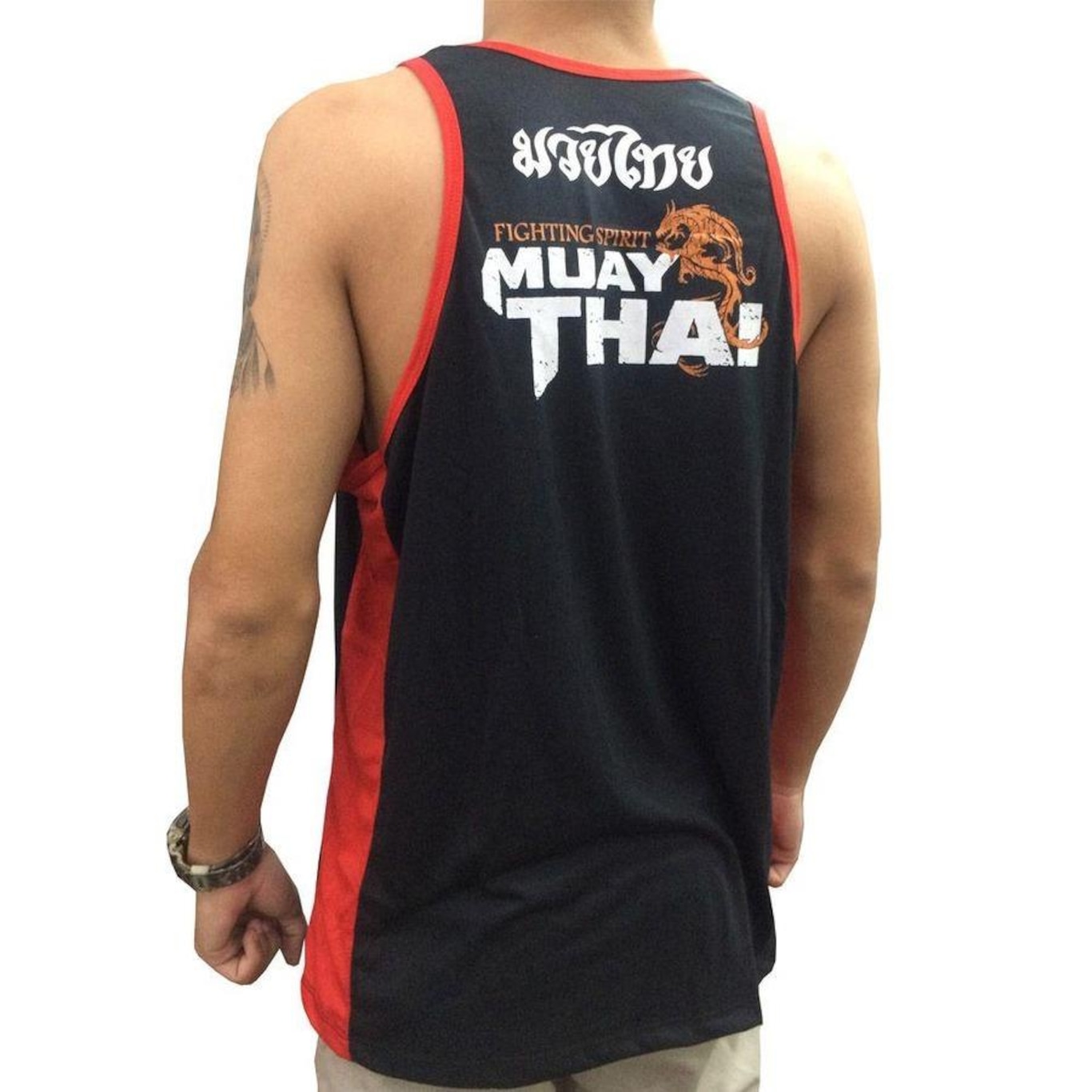 Camiseta Regata Muay Thai Dragon Spirit - Preto/Vermelho - Toriuk - Foto 3