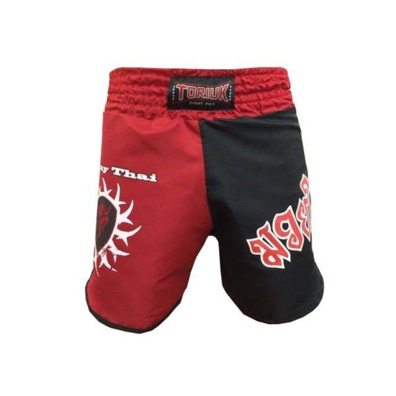 Calção Short Muay Thai Ram Muay-  Tribal V2 Cavado  Preto/Vermelho Toriuk - Foto 2