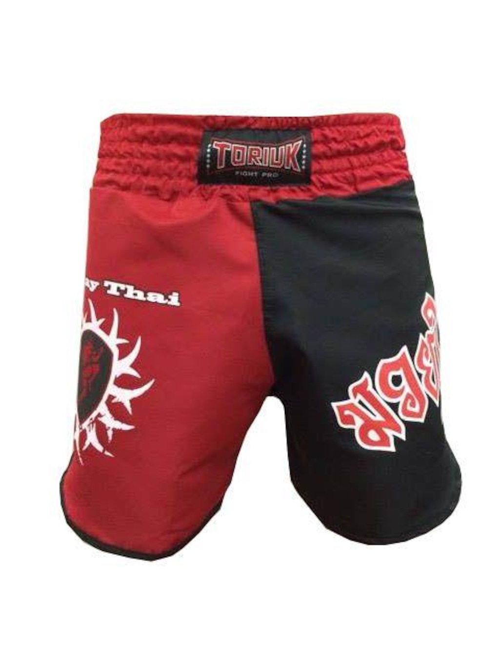 Calção Short Muay Thai Ram Muay-  Tribal V2 Cavado  Preto/Vermelho Toriuk - Foto 3