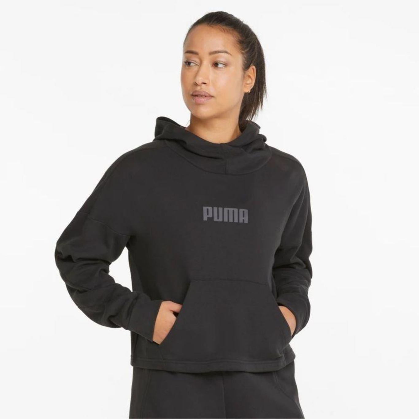 Blusão de Moletom com Capuz Puma Logo French Terry - Feminino - Foto 3