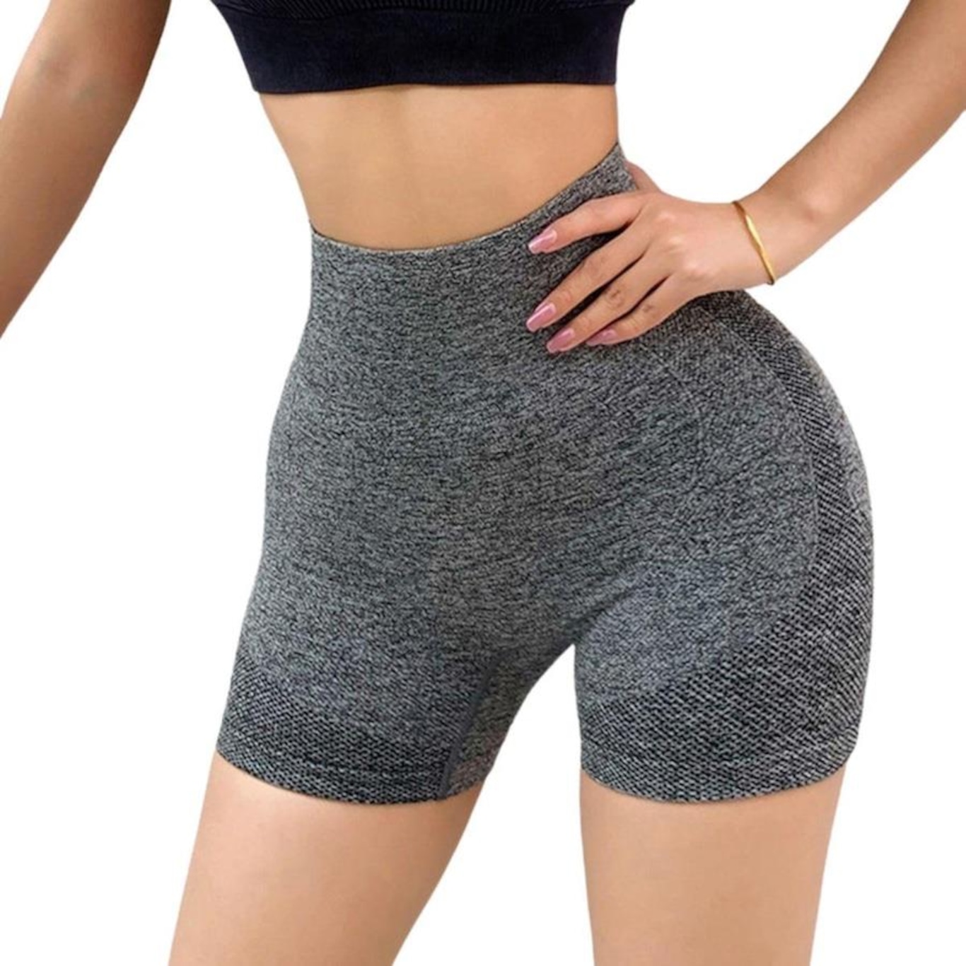 Shorts Esportivos Sem Costura Cintura Alta Push Up Yoga Leggings