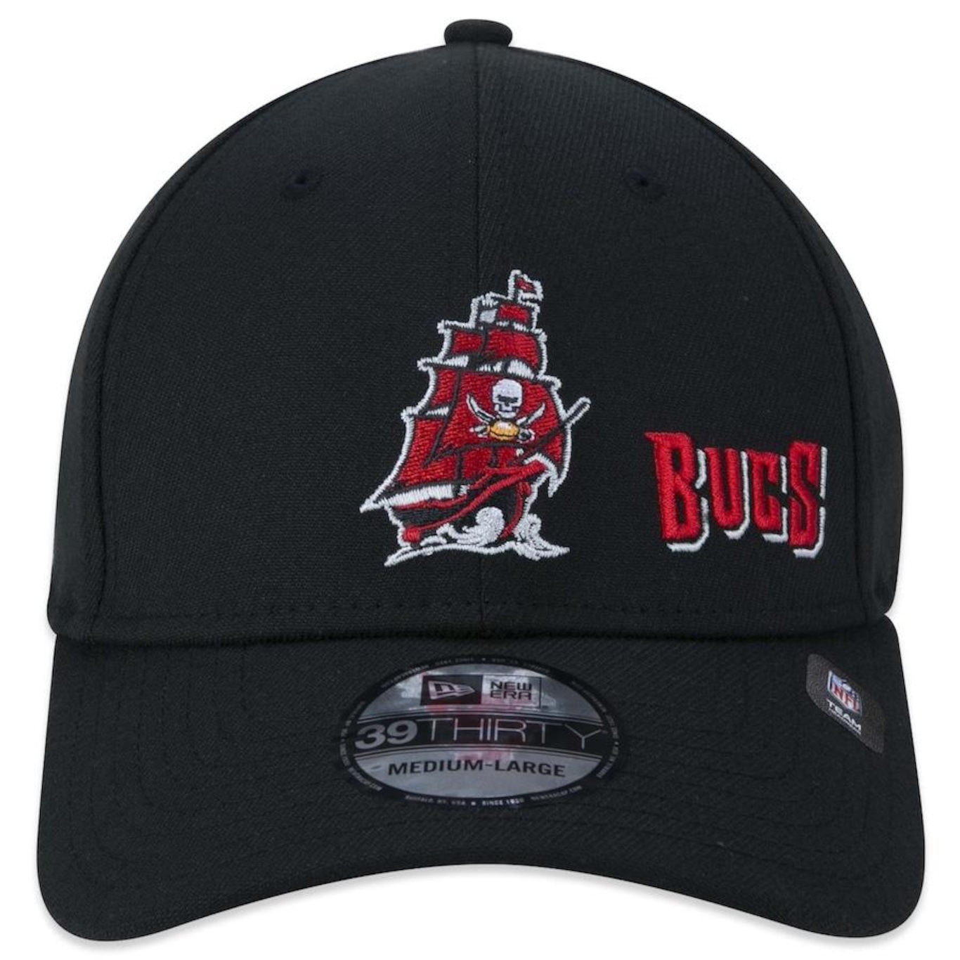 Boné Aba Curva New Era 39Thirty Nfl Tampa Bay Buccaneers Core - Stretch Fit - Adulto - Foto 2