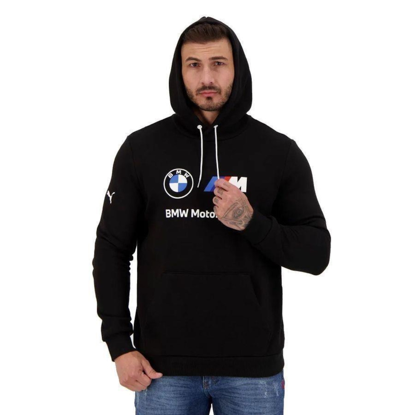 Blusão de Moletom Puma BMW Essentials Fleece - Masculino - Foto 4