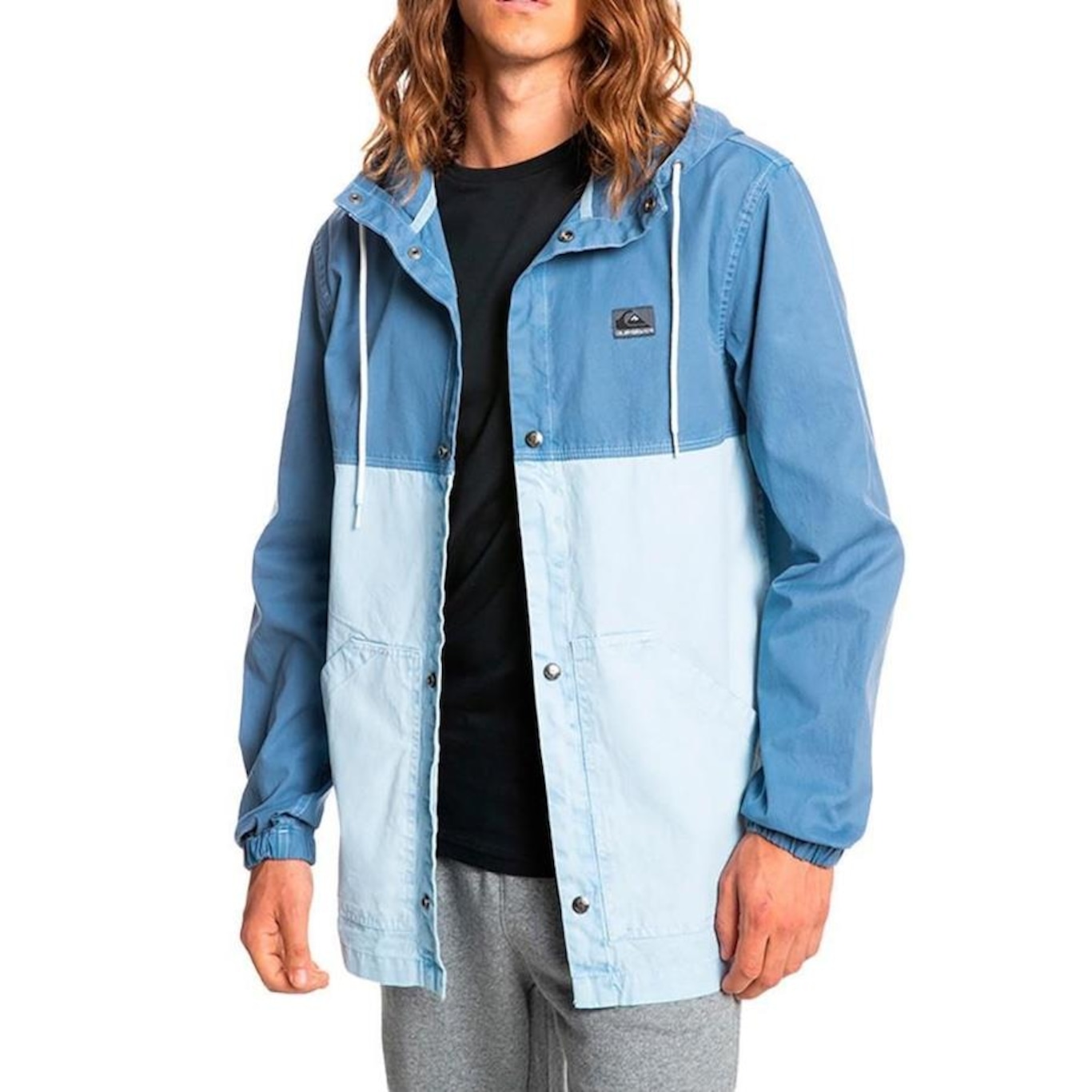 Jaqueta Quiksilver Natural Dyed Faded Denim com Capuz - Masculina - Foto 3